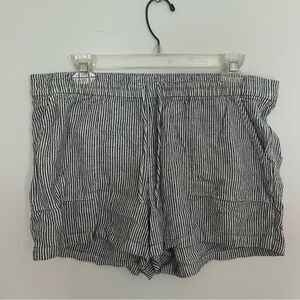 J. Crew Railroad Stripe Linen Blend Shorts Size Medium
